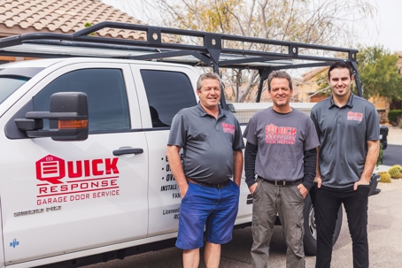 A group selfie of Quick Response Garage Door Service staff