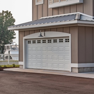 A white garage door